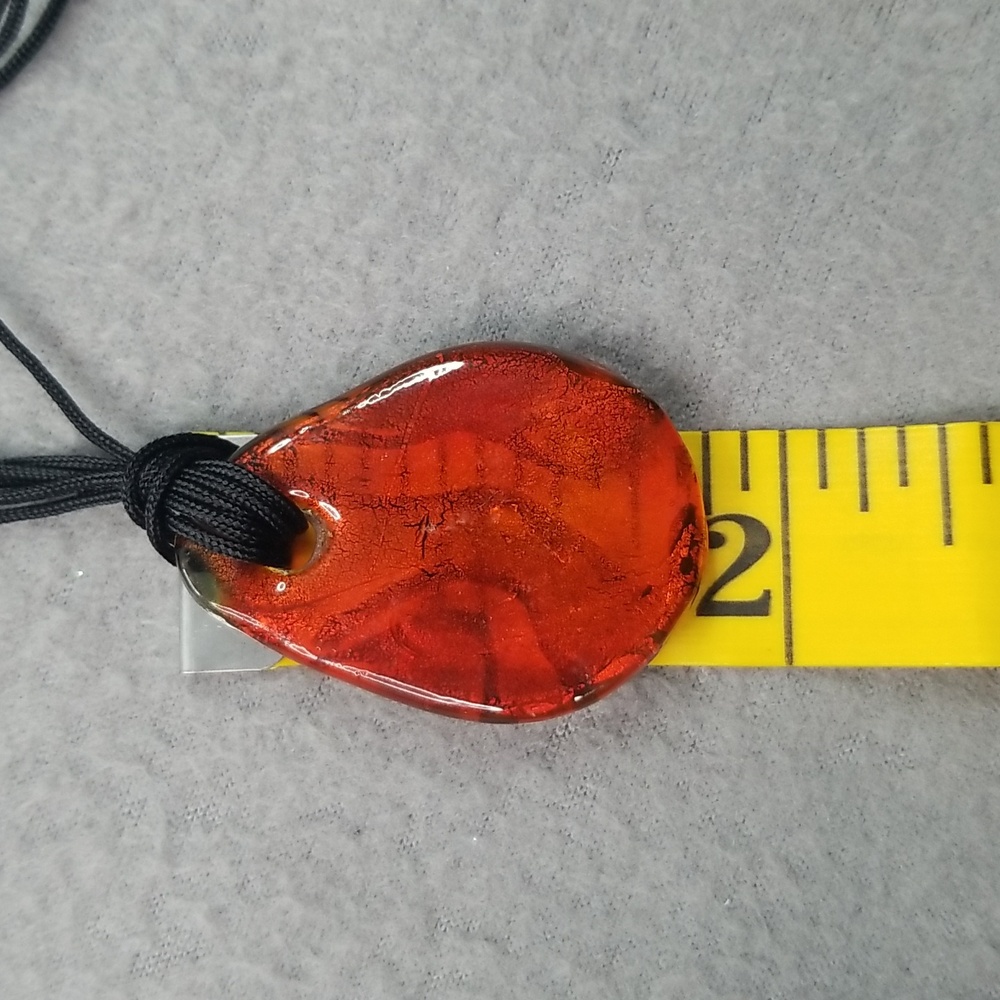 Murano Artistic Multicolor Teardrop Necklace - Picture 6 of 8